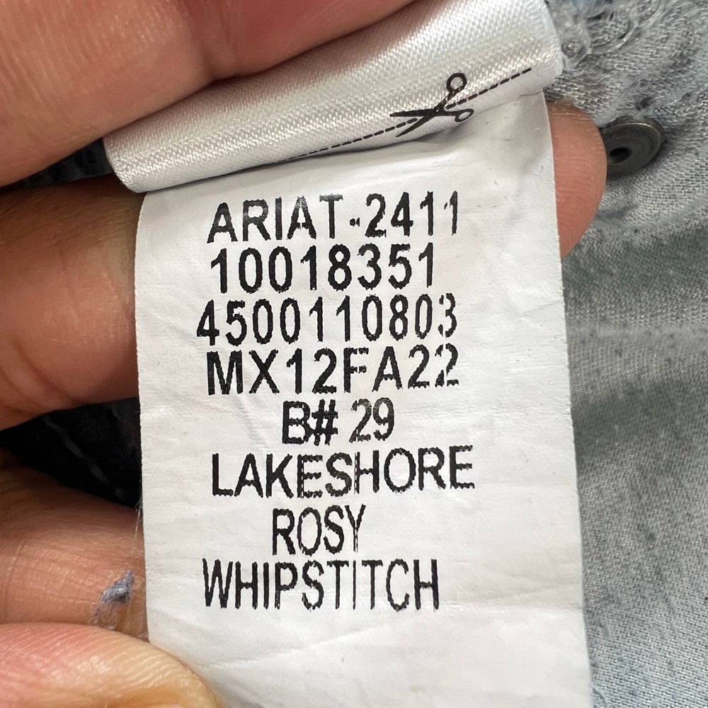 Ariat R.E.A.L. Low Rise Stretch Rosy Whipstitch Boot Cut Jeans 27 Lakeshore Wasg - Picture 6 of 9